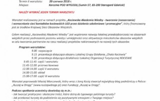 Wstęga Kociewia - zaproszenie warsztaty kaw 19 20 06 2018