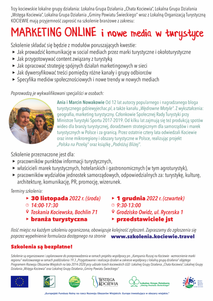 Wstęga Kociewia - szkolenie kampania plakat
