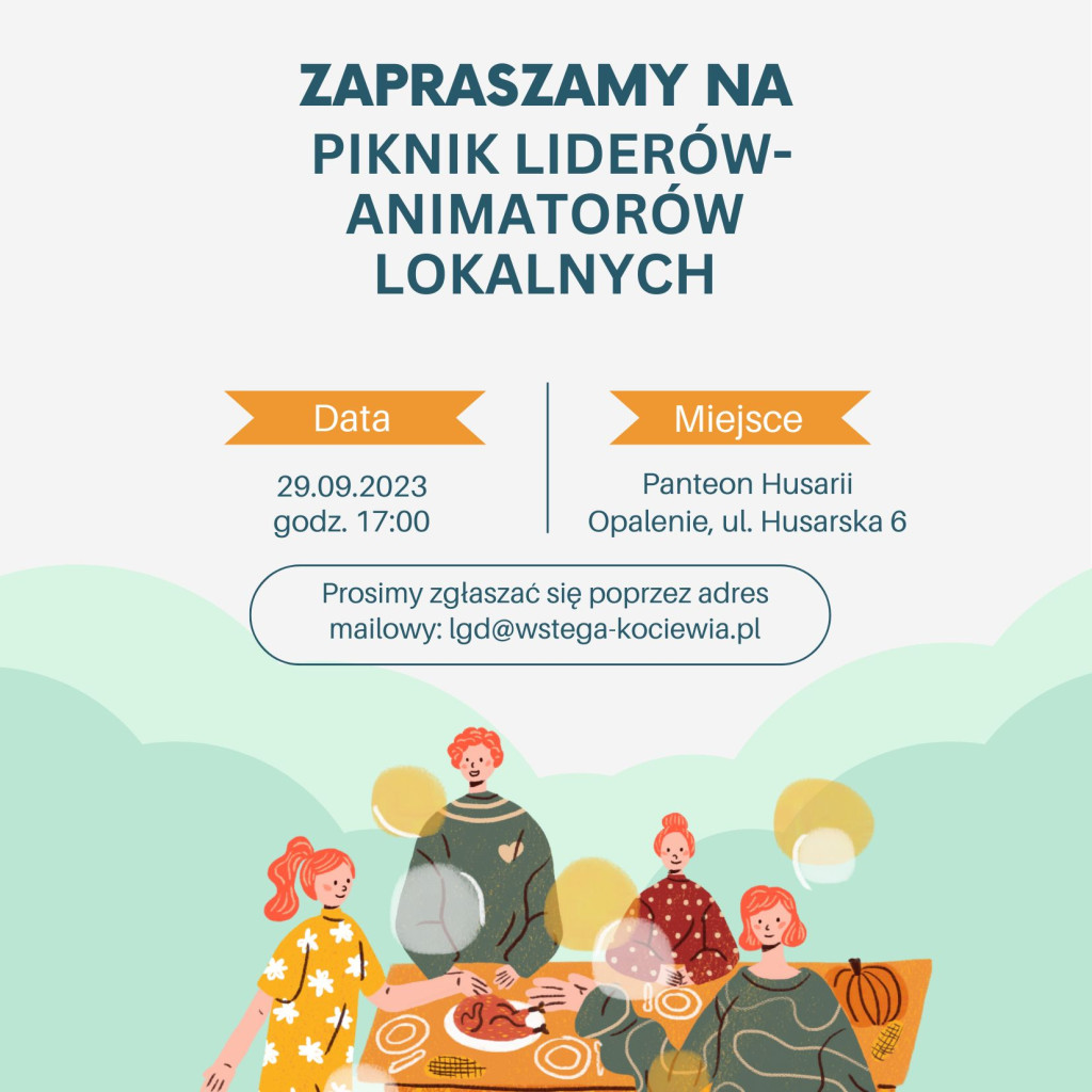 Wstęga Kociewia - Cream and Green Modern Monthly Meeting Invitation Square