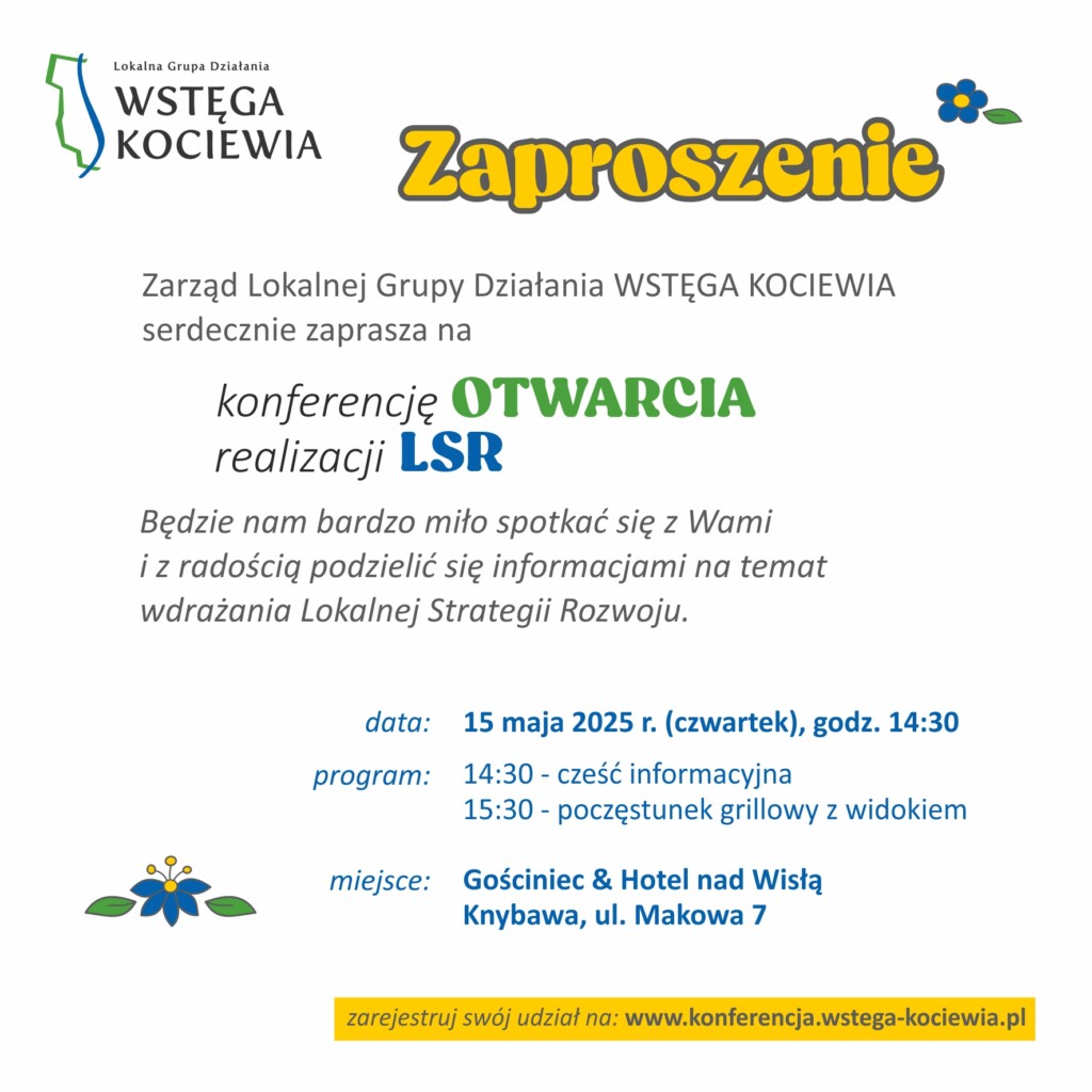 Wstęga Kociewia - zaproszenie konferencja LGD 15 05 2025