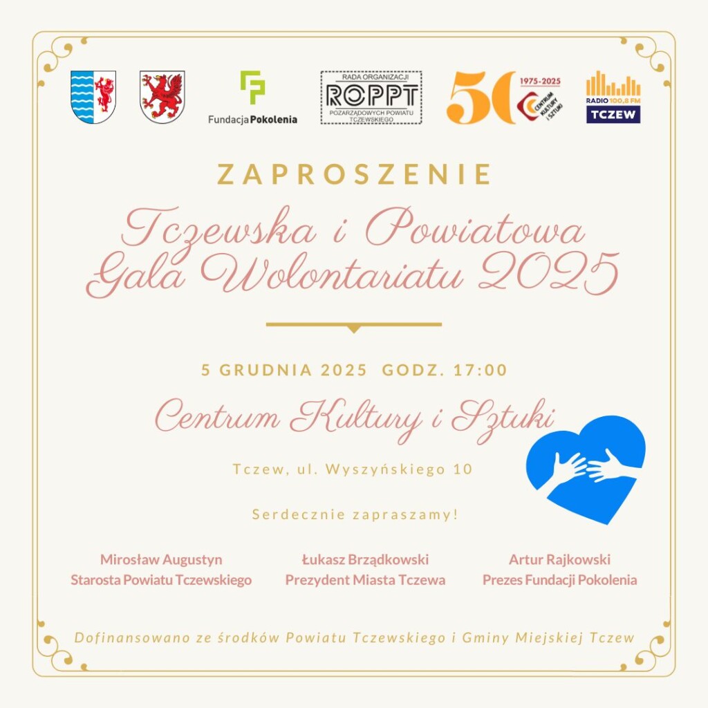 Wstęga Kociewia - Grafika FB Tczewska i Powiatowa Gala Wolontariatu 2025