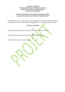 Wstęga Kociewia - uchwala WZC LGD WK 1 2026 sprawozdanie fin 2025 pdf